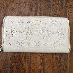 Kate Spade Flower Coated Zip-Around Continental Wallet